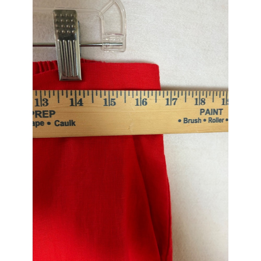 Chicos Red 100% Linen Blend Wide Leg Culotte Size 1.5 US 10 High Rise Resort - Picture 6 of 7